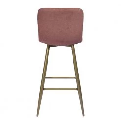 Coral Bar Chairs Barstools Fabric Seat (Set of 2) by Homy Casa -Homy Casa Shop coral fabric gold leg homy casa dining chairs scargill bar coral 1f 1000