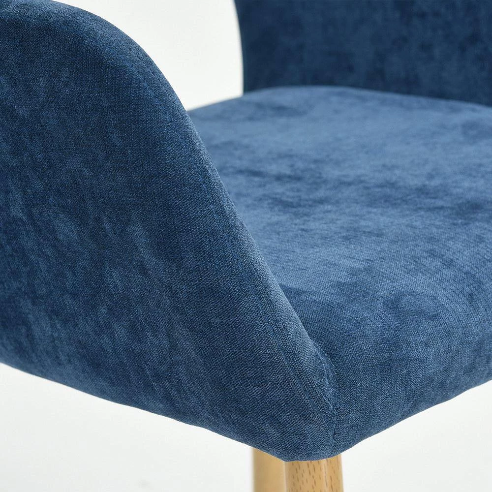 Cromwell Dark Blue Fabric Upholstered Arm Dining Chair by Homy Casa 5 Cromwell Dark Blue Fabric Upholstered Arm Dining Chair by Homy Casa - Image 3