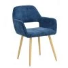 Cromwell Dark Blue Fabric Upholstered Arm Dining Chair by Homy Casa -Homy Casa Shop dark blue 1 piece homy casa dining chairs cromwell dark blue sd 64 1000