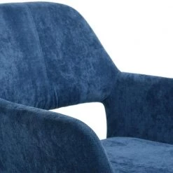 Cromwell Dark Blue Fabric Upholstered Arm Dining Chair by Homy Casa 24 Cromwell Dark Blue Fabric Upholstered Arm Dining Chair by Homy Casa -Homy Casa Shop dark blue 1 piece homy casa dining chairs cromwell dark blue sd 76 1000