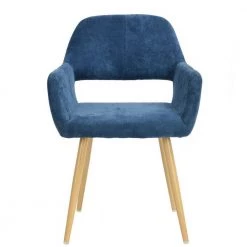 Cromwell Dark Blue Fabric Upholstered Arm Dining Chair by Homy Casa 19 Cromwell Dark Blue Fabric Upholstered Arm Dining Chair by Homy Casa -Homy Casa Shop dark blue 1 piece homy casa dining chairs cromwell dark blue sd c3 1000