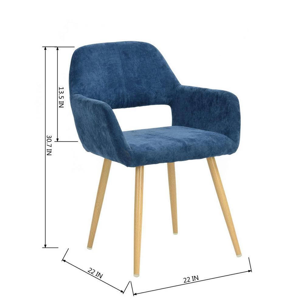 Cromwell Dark Blue Fabric Upholstered Arm Dining Chair by Homy Casa 12 Cromwell Dark Blue Fabric Upholstered Arm Dining Chair by Homy Casa - Image 10