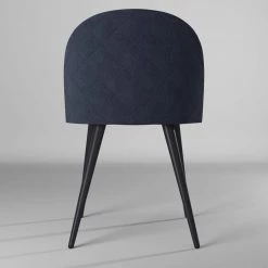 Dining Dark Blue Mid Century Modern Kitchen Velvet Upholstered Accent Leisure Chairs (Set of 2) by Homy Casa -Homy Casa Shop dark blue fabric homy casa dining chairs zomba terry fabric blue a 1f 1000