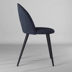 Dining Dark Blue Mid Century Modern Kitchen Velvet Upholstered Accent Leisure Chairs (Set of 2) by Homy Casa -Homy Casa Shop dark blue fabric homy casa dining chairs zomba terry fabric blue a 4f 1000