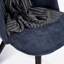 Dining Dark Blue Mid Century Modern Kitchen Velvet Upholstered Accent Leisure Chairs (Set of 2) by Homy Casa -Homy Casa Shop dark blue fabric homy casa dining chairs zomba terry fabric blue a 66 1000