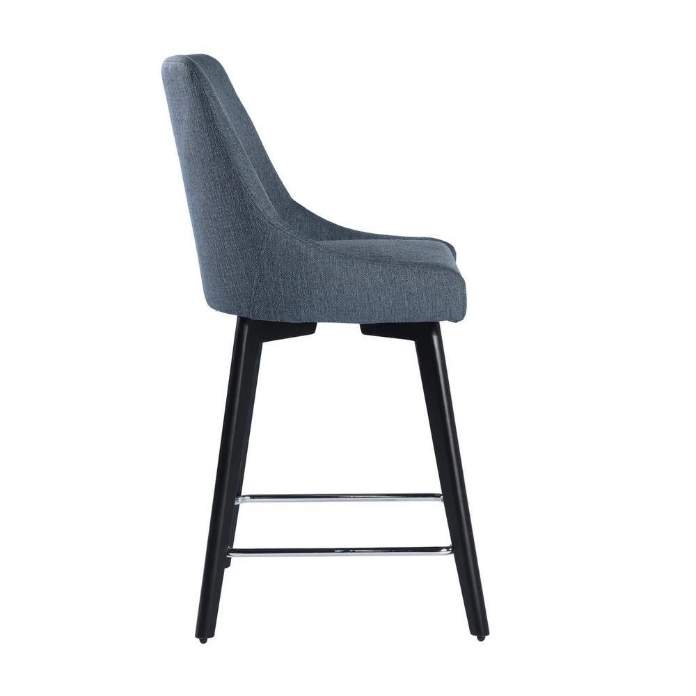 Adalgis 39.4 in. Dark Blue High Back Metal Frame Bar Stool 25.6 in. Seat Height by Homy Casa 7 Adalgis 39.4 in. Dark Blue High Back Metal Frame Bar Stool 25.6 in. Seat Height by Homy Casa - Image 5