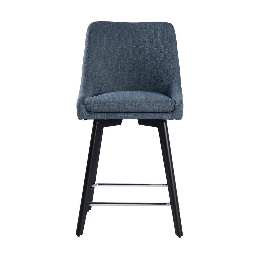 Adalgis 39.4 in. Dark Blue High Back Metal Frame Bar Stool 25.6 in. Seat Height by Homy Casa 6 Adalgis 39.4 in. Dark Blue High Back Metal Frame Bar Stool 25.6 in. Seat Height by Homy Casa - Image 4