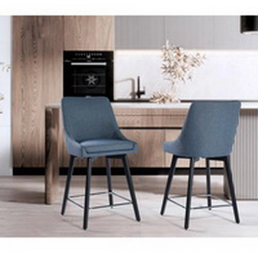 Adalgis 39.4 in. Dark Blue High Back Metal Frame Bar Stool 25.6 in. Seat Height by Homy Casa 4 Adalgis 39.4 in. Dark Blue High Back Metal Frame Bar Stool 25.6 in. Seat Height by Homy Casa - Image 2