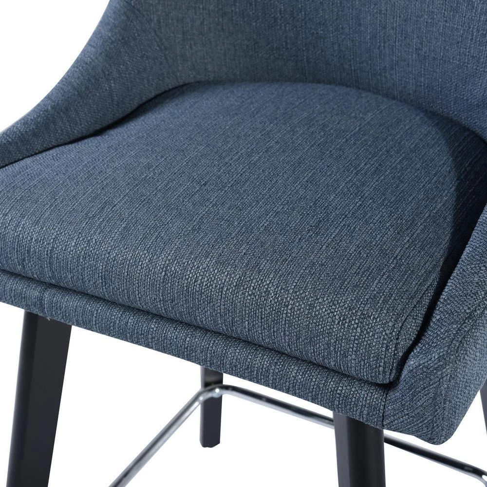 Adalgis 39.4 in. Dark Blue High Back Metal Frame Bar Stool 25.6 in. Seat Height by Homy Casa 10 Adalgis 39.4 in. Dark Blue High Back Metal Frame Bar Stool 25.6 in. Seat Height by Homy Casa - Image 8