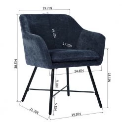 Mccready Black Armchair (Set of 2) by Homy Casa -Homy Casa Shop dark blue homy casa dining chairs rekik 2pcs 76 1000