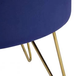 Saka Dark Blue Velvet Round Ottoman by Homy Casa -Homy Casa Shop dark blue homy casa ottomans saka dk blue 76 1000