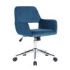 Ross Blue Velvet Upholstered Task Chair with Adjustable Height by Homy Casa -Homy Casa Shop dark blue velvet homy casa task chairs ross chrome velvet dark blue 64 1000