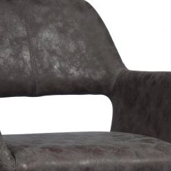 Fabric Vintage Black Upholstered Hollow Design Armrest Side Chair by Homy Casa 19 Fabric Vintage Black Upholstered Hollow Design Armrest Side Chair by Homy Casa -Homy Casa Shop dark brown homy casa dining chairs cromwell vintage black leg fa 1000