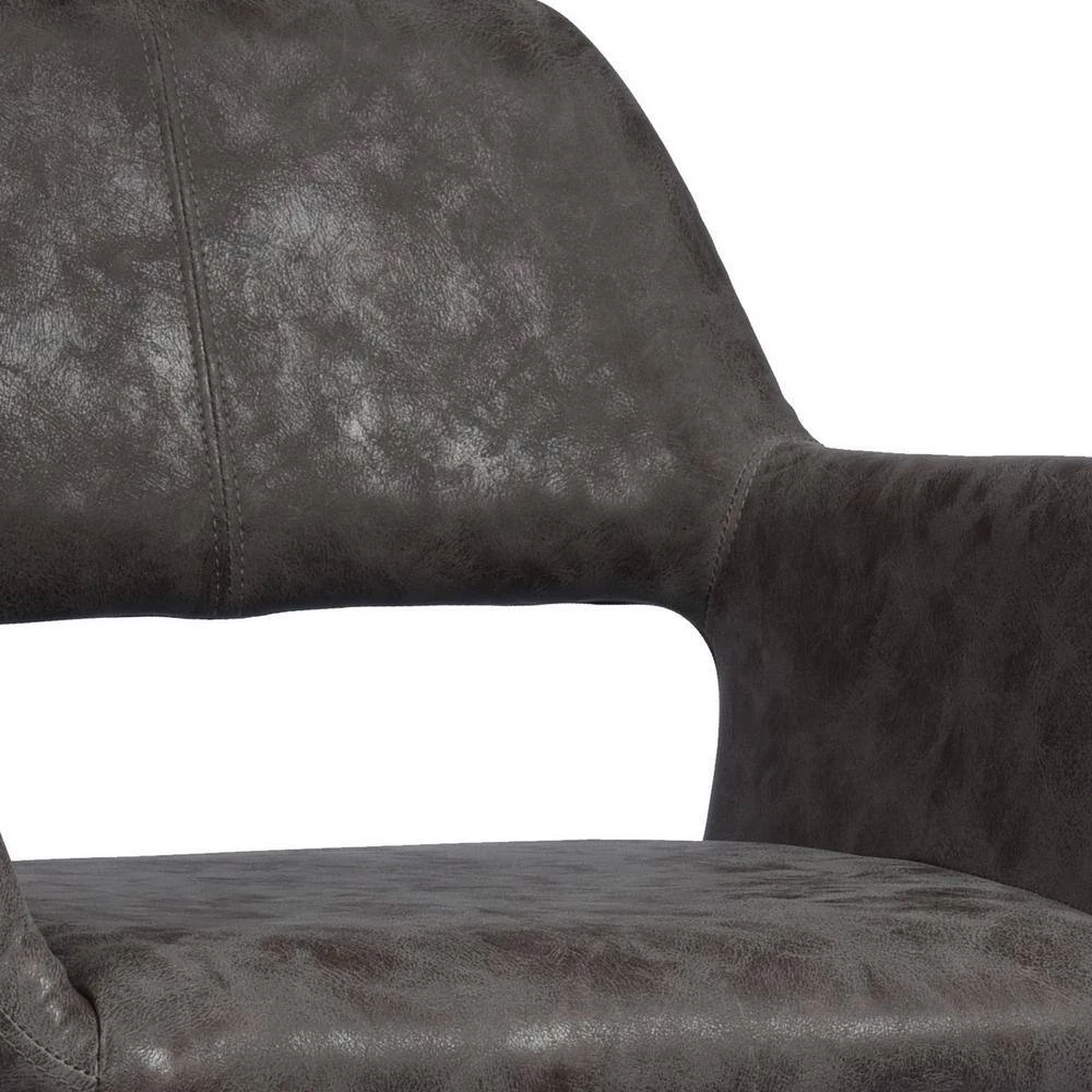 Fabric Vintage Black Upholstered Hollow Design Armrest Side Chair by Homy Casa 10 Fabric Vintage Black Upholstered Hollow Design Armrest Side Chair by Homy Casa - Image 8