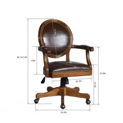 Hetty 25.2 in. Dark Brown Upholstered Task Chair by Homy Casa -Homy Casa Shop dark brown homy casa task chairs hetty 44 1000