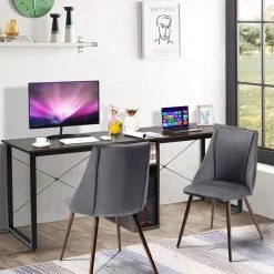 Smeg Grey Upholstered Dining Chair (Set of 2) by Homy Casa -Homy Casa Shop dark gray homy casa dining chairs smeg tiaanium 32mm grey a 31 1000