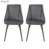 Smeg Grey Upholstered Dining Chair (Set of 2) by Homy Casa -Homy Casa Shop dark gray homy casa dining chairs smeg tiaanium 32mm grey a 64 1000