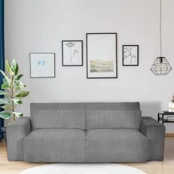 HD-AVIRIL 105 in. Width Solid Print Fabric King Size Sofa Bed by Homy Casa -Homy Casa Shop dark gray homy casa sofa beds hd aviril 2 5 twist 90 31 1000