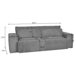 HD-AVIRIL 105 in. Width Solid Print Fabric King Size Sofa Bed by Homy Casa -Homy Casa Shop dark gray homy casa sofa beds hd aviril 2 5 twist 90 44 1000