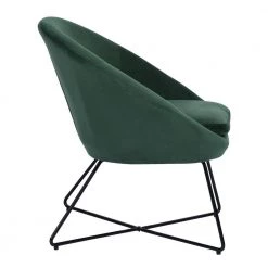 HD-Doumbia Black Metal Green Velvet Fabric Accent Chair by Homy Casa -Homy Casa Shop dark green homy casa accent chairs hd doumbia dgreen a 4f 1000