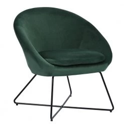 HD-Doumbia Black Metal Green Velvet Fabric Accent Chair by Homy Casa