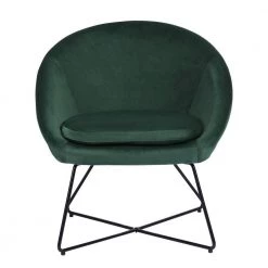 HD-Doumbia Black Metal Green Velvet Fabric Accent Chair by Homy Casa -Homy Casa Shop dark green homy casa accent chairs hd doumbia dgreen a c3 1000