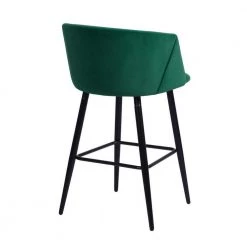ALDRIDGE MIDBAR 35.03 in. Dark Green Mid Back Metal 26 in. Bar Stool with velvet (Set of 2) by Homy Casa -Homy Casa Shop dark green homy casa bar stools aldridge midbar frost dark green 1f 1000