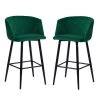 ALDRIDGE MIDBAR 35.03 in. Dark Green Mid Back Metal 26 in. Bar Stool with velvet (Set of 2) by Homy Casa 1 ALDRIDGE MIDBAR 35.03 in. Dark Green Mid Back Metal 26 in. Bar Stool with velvet (Set of 2) by Homy Casa -Homy Casa Shop dark green homy casa bar stools aldridge midbar frost dark green 64 1000