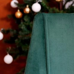 Cian Dark Green Velvet Upholstered High Back Task Chair by Homy Casa -Homy Casa Shop dark green homy casa task chairs hd cian green 44 1000