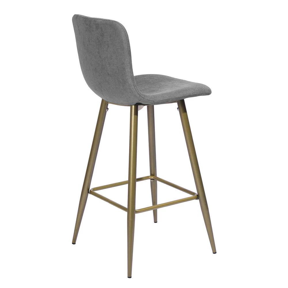 Scargill 39.8 in. Dark Grey Low Back Metal Frame Cushioned Bar Stool with Fabric Seat (Set of 2) by Homy Casa 7 Scargill 39.8 in. Dark Grey Low Back Metal Frame Cushioned Bar Stool with Fabric Seat (Set of 2) by Homy Casa - Image 5