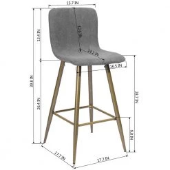 Scargill 39.8 in. Dark Grey Low Back Metal Frame Cushioned Bar Stool with Fabric Seat (Set of 2) by Homy Casa 16 Scargill 39.8 in. Dark Grey Low Back Metal Frame Cushioned Bar Stool with Fabric Seat (Set of 2) by Homy Casa -Homy Casa Shop dark grey homy casa bar stools hd scargill bar dark grey 44 1000