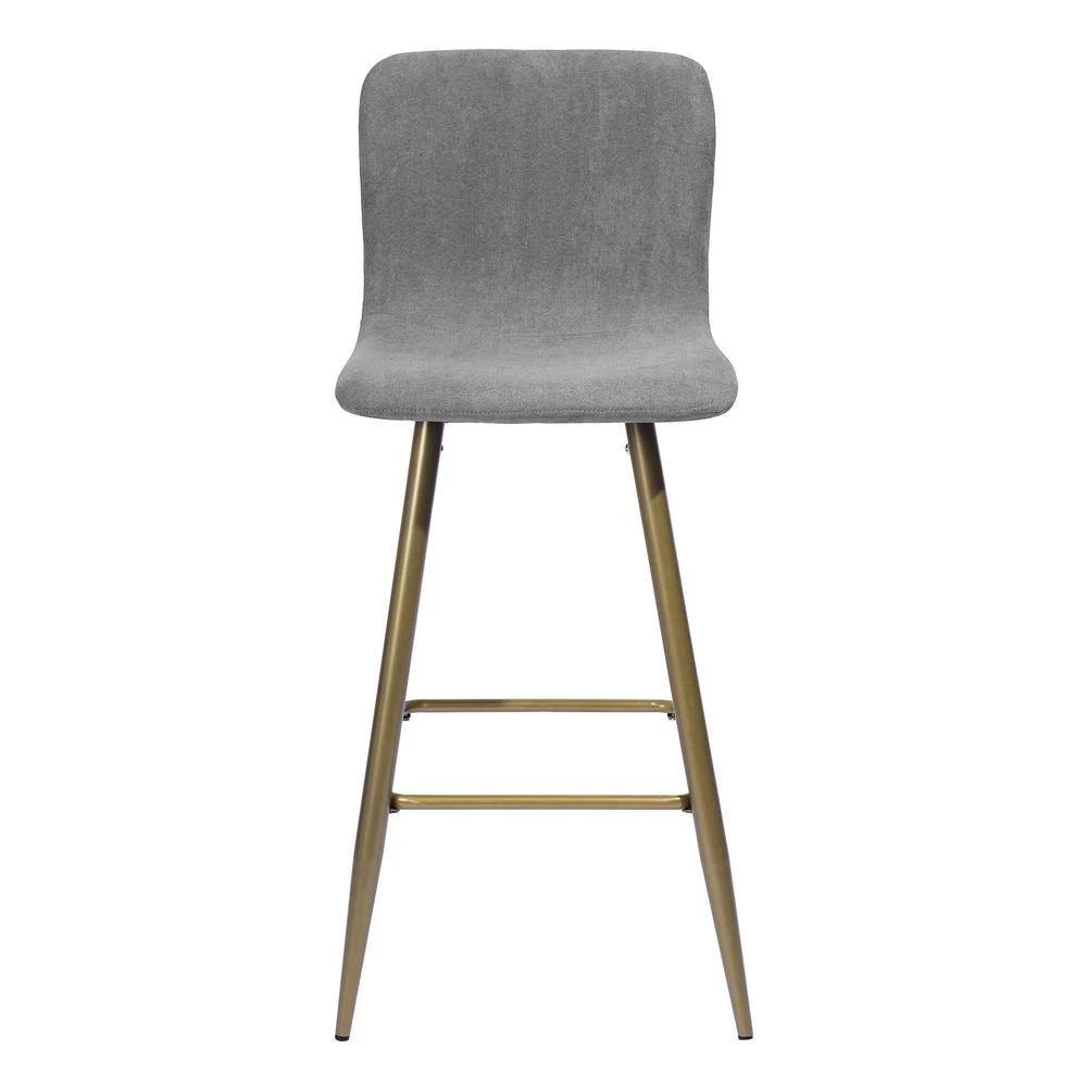 Scargill 39.8 in. Dark Grey Low Back Metal Frame Cushioned Bar Stool with Fabric Seat (Set of 2) by Homy Casa 5 Scargill 39.8 in. Dark Grey Low Back Metal Frame Cushioned Bar Stool with Fabric Seat (Set of 2) by Homy Casa - Image 3
