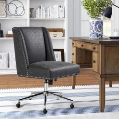 Suttner Dark Grey Upholstered Office Chair Task Chair by Homy Casa -Homy Casa Shop dark grey homy casa task chairs suttner 2501 31 1000