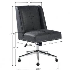 Suttner Dark Grey Upholstered Office Chair Task Chair by Homy Casa -Homy Casa Shop dark grey homy casa task chairs suttner 2501 44 1000