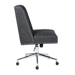 Suttner Dark Grey Upholstered Office Chair Task Chair by Homy Casa -Homy Casa Shop dark grey homy casa task chairs suttner 2501 4f 1000