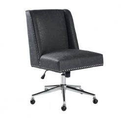 Suttner Dark Grey Upholstered Office Chair Task Chair by Homy Casa -Homy Casa Shop dark grey homy casa task chairs suttner 2501 c3 1000