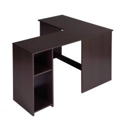47.2 in. L-Shape Dark Brown Wood Computer Desk With Open Storage Shelf by Homy Casa 16 47.2 in. L-Shape Dark Brown Wood Computer Desk With Open Storage Shelf by Homy Casa -Homy Casa Shop dk brown homy casa computer desks hd babette 4f 1000