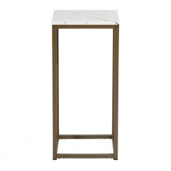 Adria 13.4 in, White Square Faux Marble Coffee Table Set with 2 Pieces by Homy Casa -Homy Casa Shop gold homy casa coffee tables adria coffee table set gold leg 44 1000