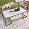 Suri 47.2 in. White Marble Rectangular MDF Coffee Table with Golden Leg by Homy Casa