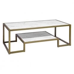 Suri 47.2 in. White Marble Rectangular MDF Coffee Table with Golden Leg by Homy Casa -Homy Casa Shop gold homy casa coffee tables suri gold coffee table fa 1000