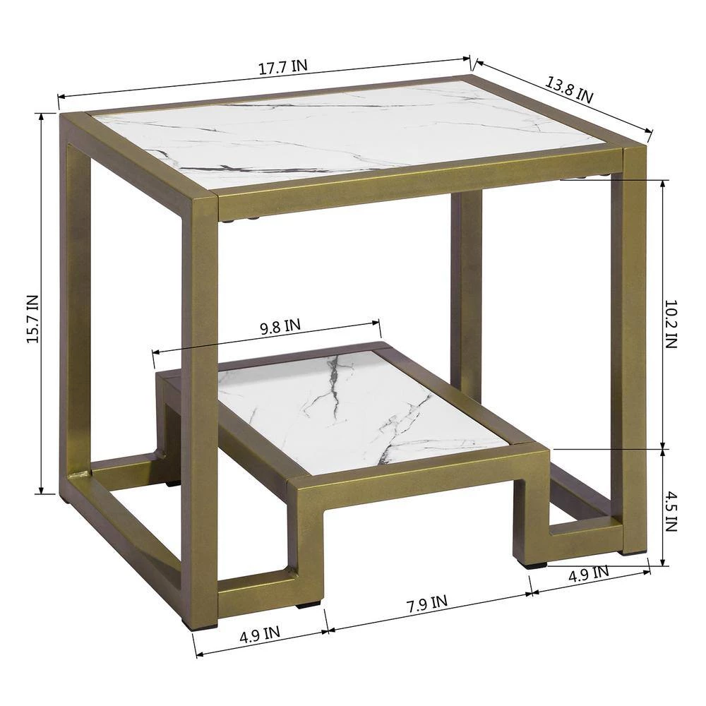 Billee Frame End Table with Storage by Homy Casa 6 Billee Frame End Table with Storage by Homy Casa - Image 4