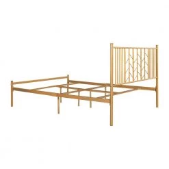 Gold Queen Standard Bed Metal Bed Frame Platform Bed by Homy Casa 15 Gold Queen Standard Bed Metal Bed Frame Platform Bed by Homy Casa -Homy Casa Shop gold homy casa platform beds miye queen gold 1f 1000