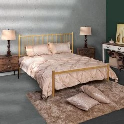 Gold Queen Standard Bed Metal Bed Frame Platform Bed by Homy Casa 19 Gold Queen Standard Bed Metal Bed Frame Platform Bed by Homy Casa -Homy Casa Shop gold homy casa platform beds miye queen gold 31 1000
