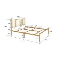 Gold Queen Standard Bed Metal Bed Frame Platform Bed by Homy Casa 16 Gold Queen Standard Bed Metal Bed Frame Platform Bed by Homy Casa -Homy Casa Shop gold homy casa platform beds miye queen gold 44 1000