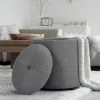 Whakamaru Grey Storage Ottoman by Homy Casa -Homy Casa Shop gray fabric homy casa ottomans whakamaru grey lmkz 64 1000