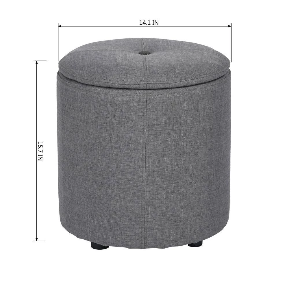 Whakamaru Grey Storage Ottoman by Homy Casa 4 Whakamaru Grey Storage Ottoman by Homy Casa - Image 2