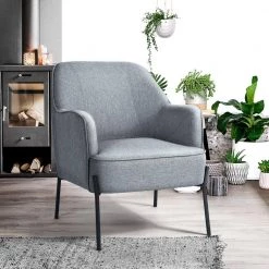 Dugan Gray Upholstered Accent Chair by Homy Casa -Homy Casa Shop gray homy casa accent chairs dugan grey 40 1000