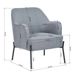 Dugan Gray Upholstered Accent Chair by Homy Casa -Homy Casa Shop gray homy casa accent chairs dugan grey 76 1000