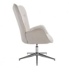 Wingback Ivory Fabric Upholstery Tufted High Back Leisure Chair With Arms by Homy Casa -Homy Casa Shop gray homy casa accent chairs fuchs ivory 4f 1000