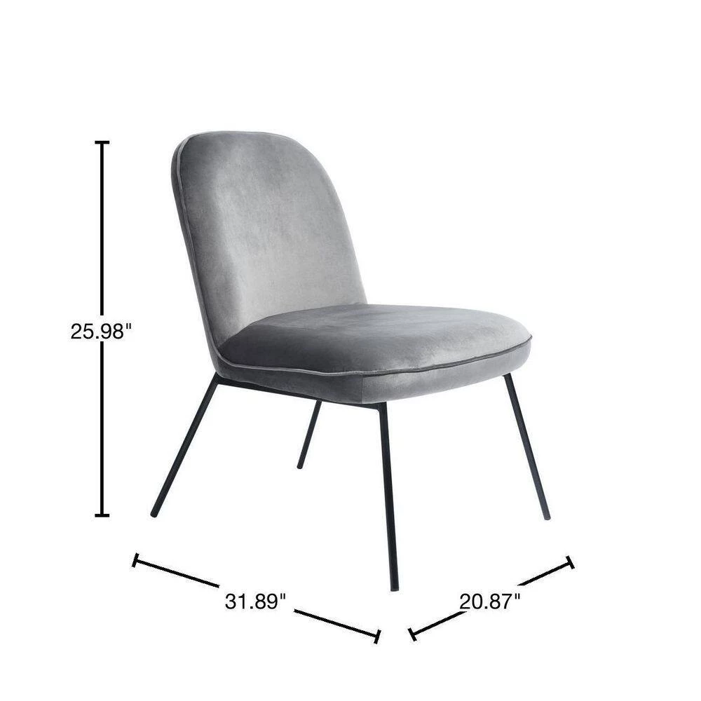 Leisure Chair Gray Side Chair Accent (Set of 2) by Homy Casa 5 Leisure Chair Gray Side Chair Accent (Set of 2) by Homy Casa - Image 3